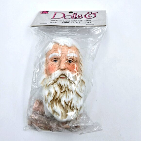 Santa Claus Doll Head And Hands 3.5” Mangelson’s Porcelain 1993 VTG BNIP 162-27 - Picture 1 of 4